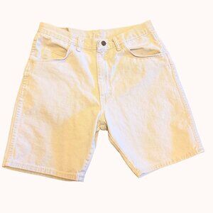Vintage Wrangler High Rise Khaki Denim Shorts Women's Size 32 90s Neutral Tan